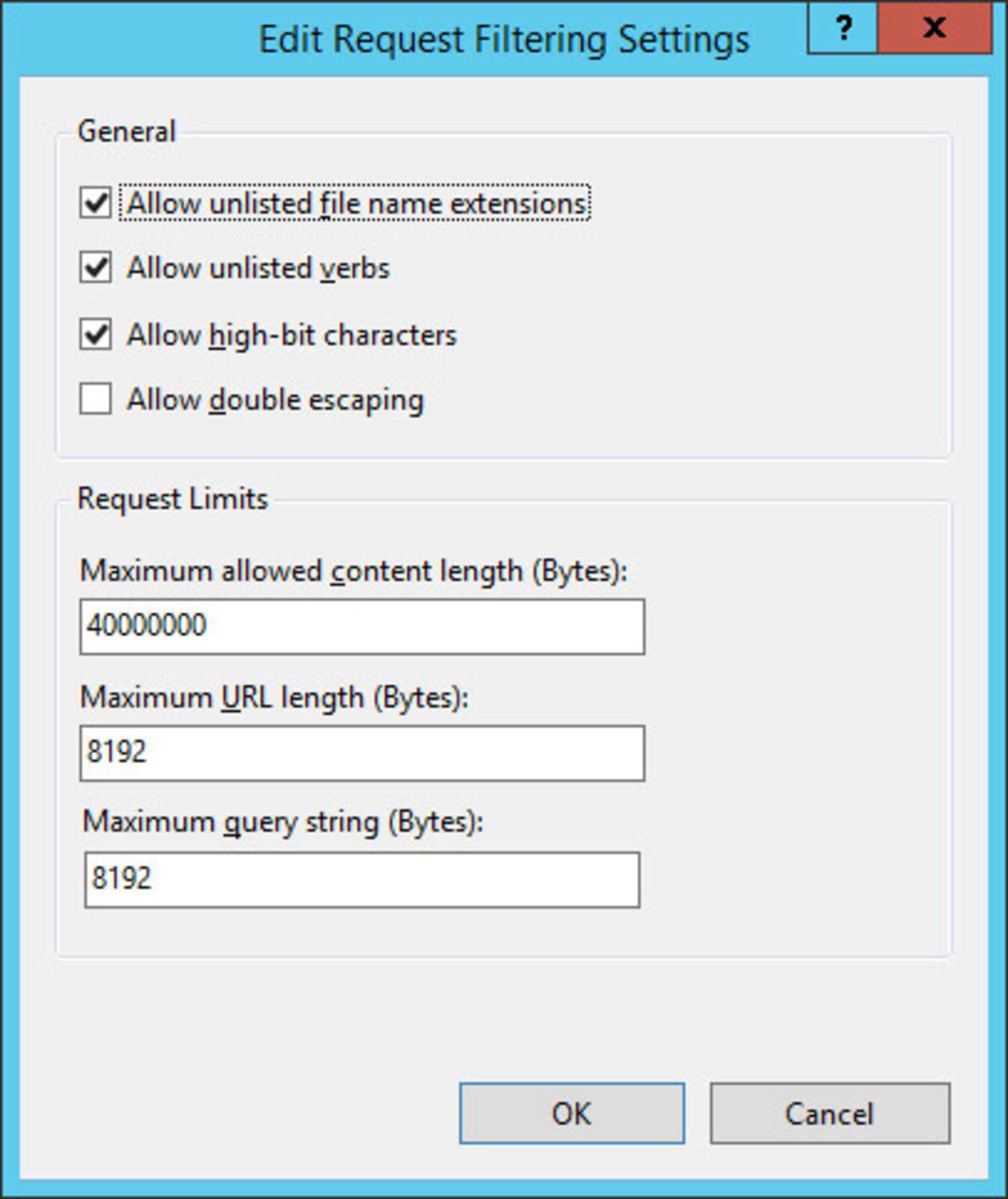 Longueur de chaines d'URL dans IIS