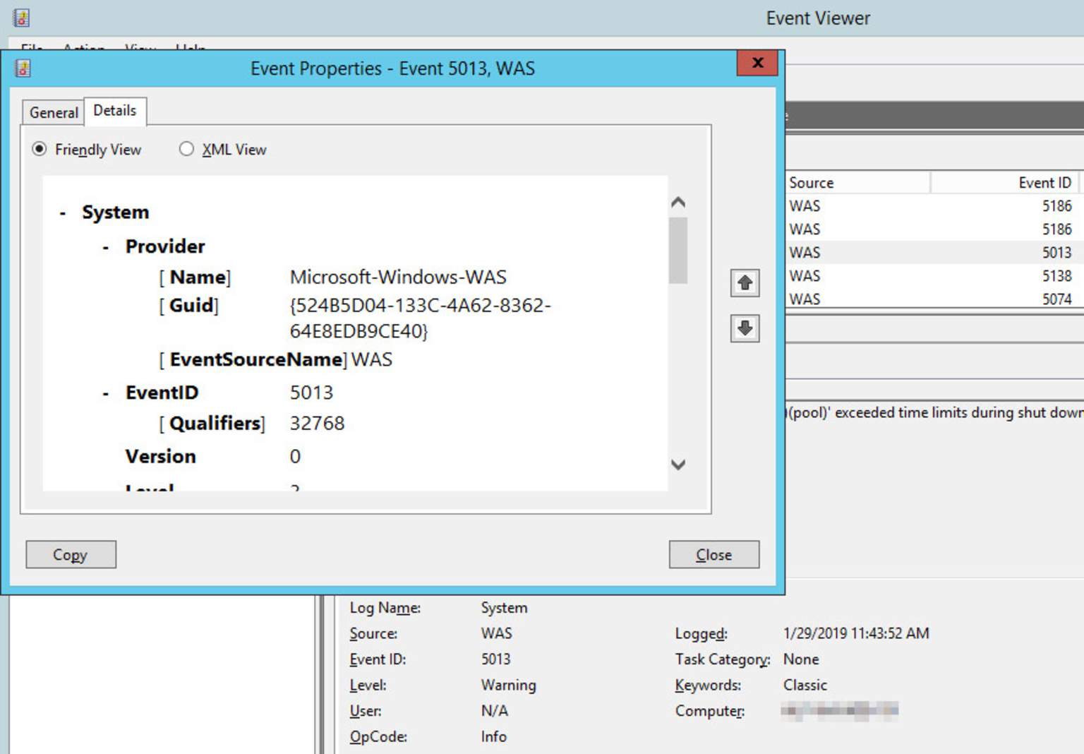 Examen du Journal d'événements Windows pour IIS