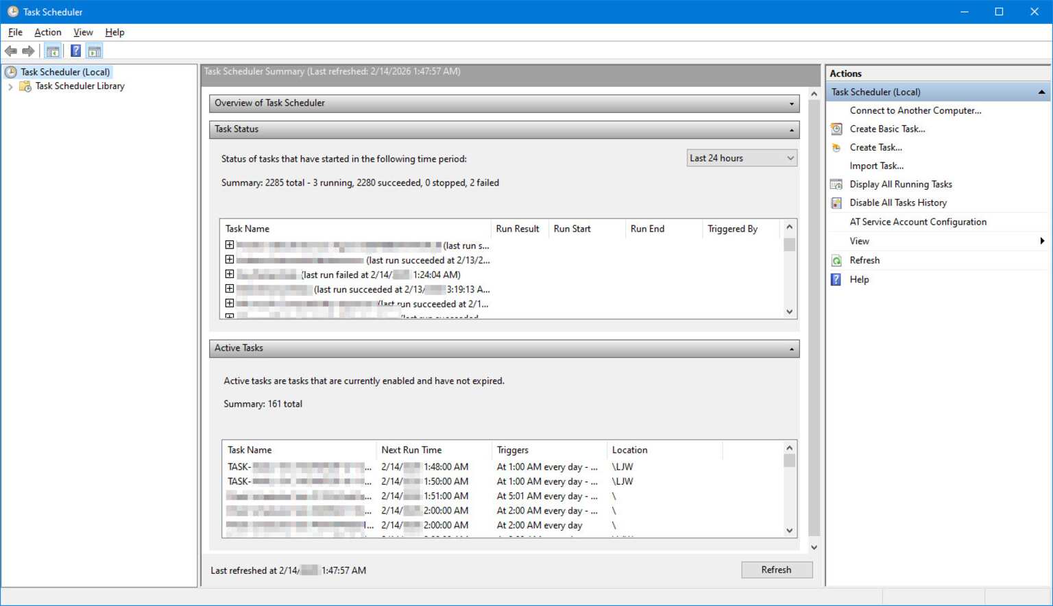 Windows Server exécute les tâches CRON avec un compte utilisateur caché